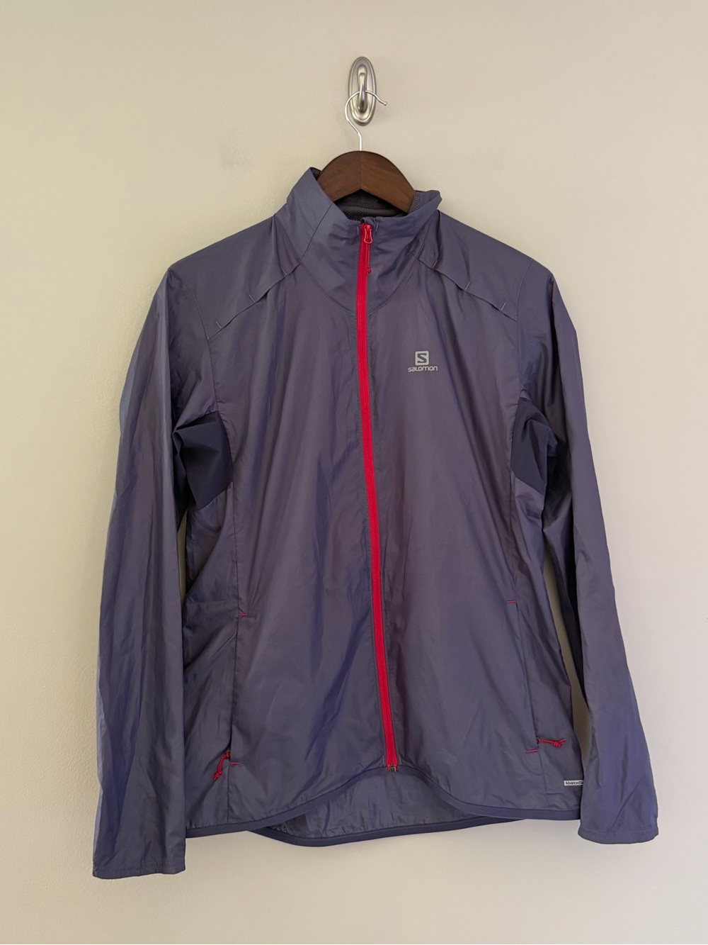 Women's Salomon Lightweight Running Windbreaker Jacket Purple | Size: M